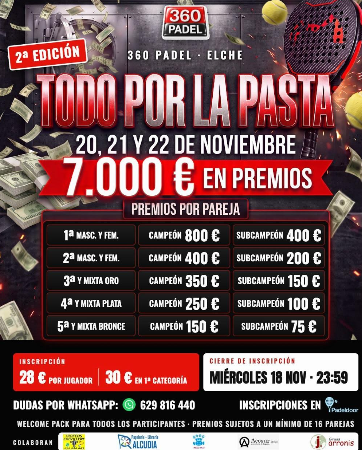 Cartel: 💰 TODO POR LA PASTA 💰