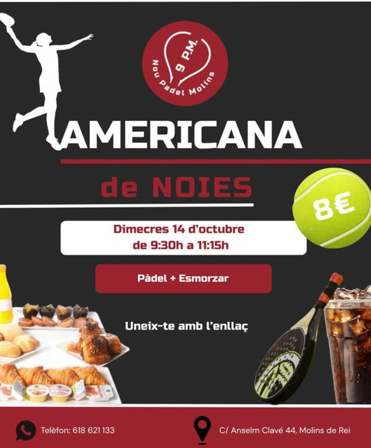 Cartel: Americana Femenina al Nou Pàdel Molins