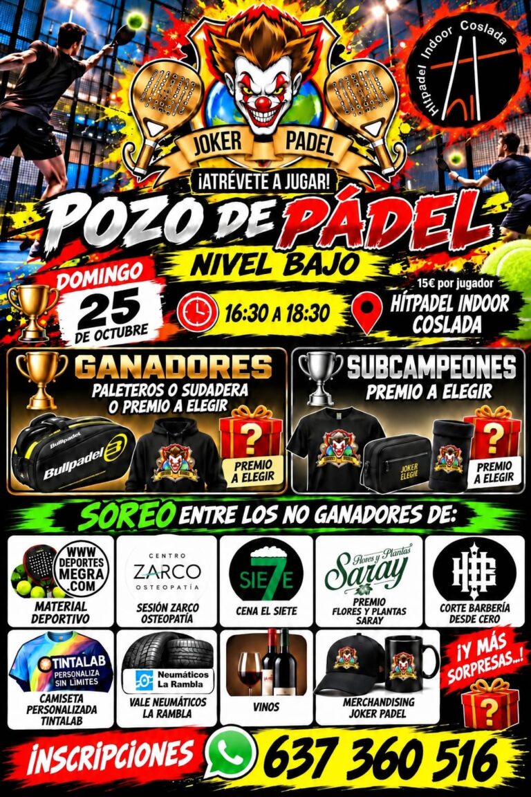 Cartel: POZO JOKER PADEL