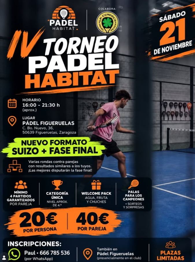 Cartel: 🔥 ¡VUELVE EL TORNEO PÁDEL HABITAT!