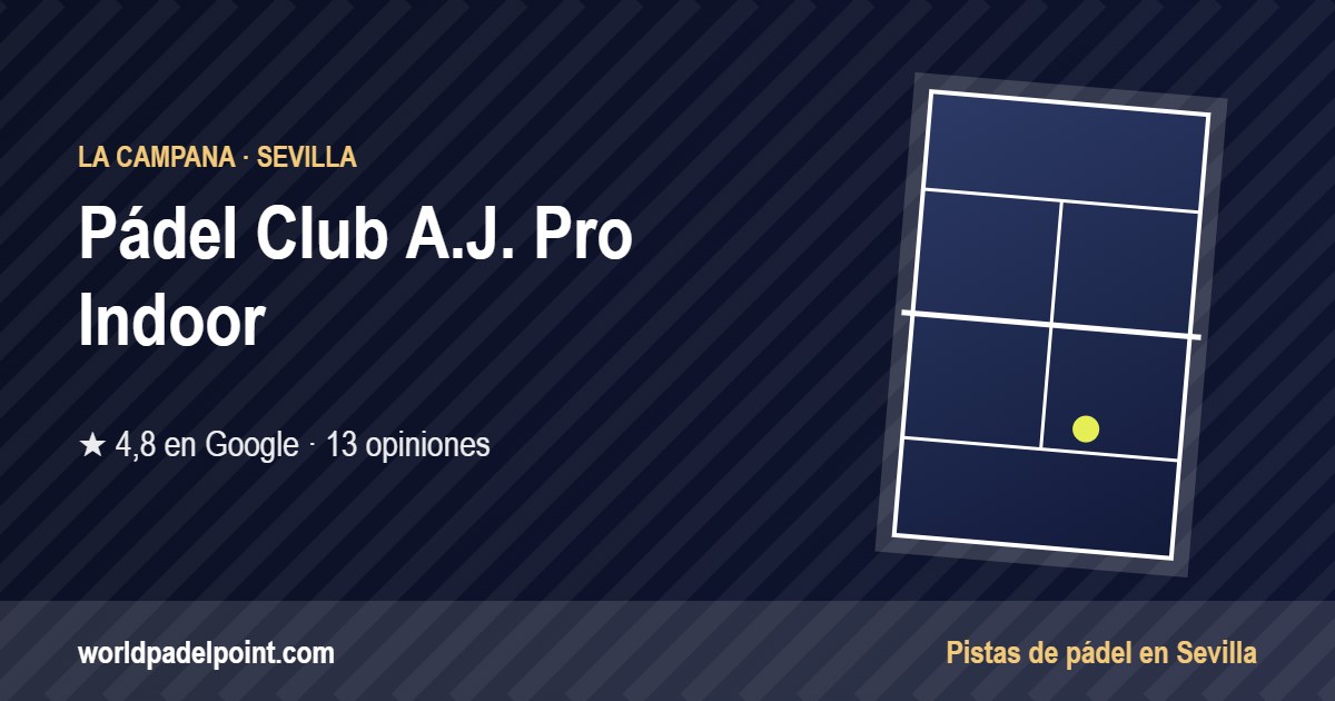 Tarjeta de Pádel Club A.J. Pro Indoor, club de pádel en La Campana, Sevilla