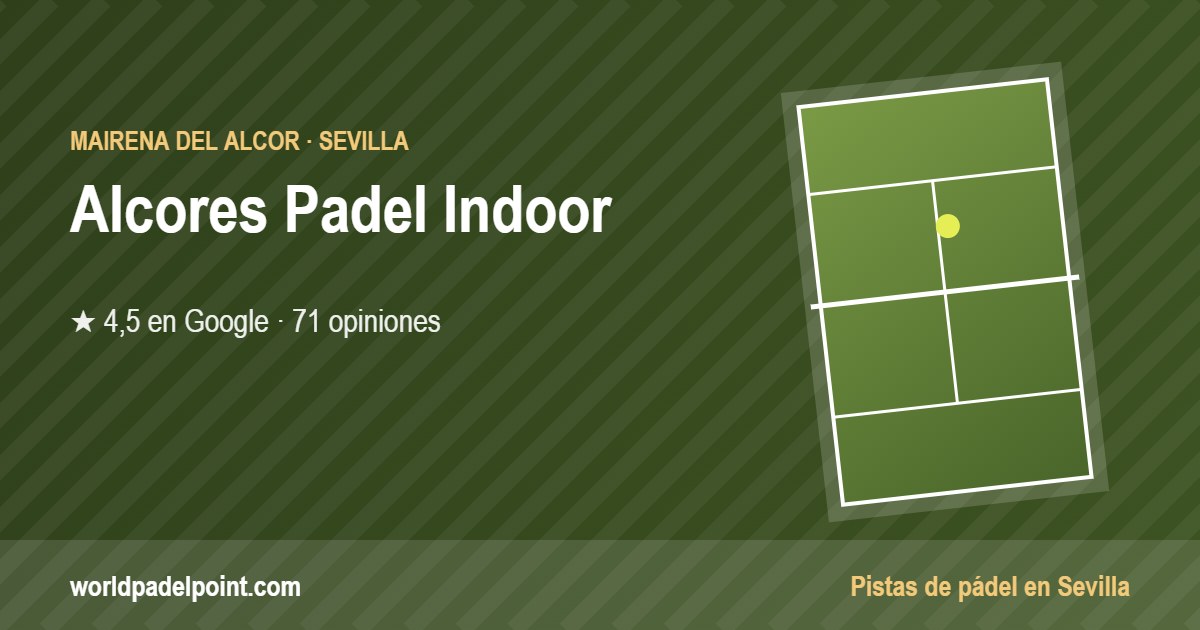 Tarjeta de Alcores Padel Indoor, club de pádel en Mairena del Alcor, Sevilla