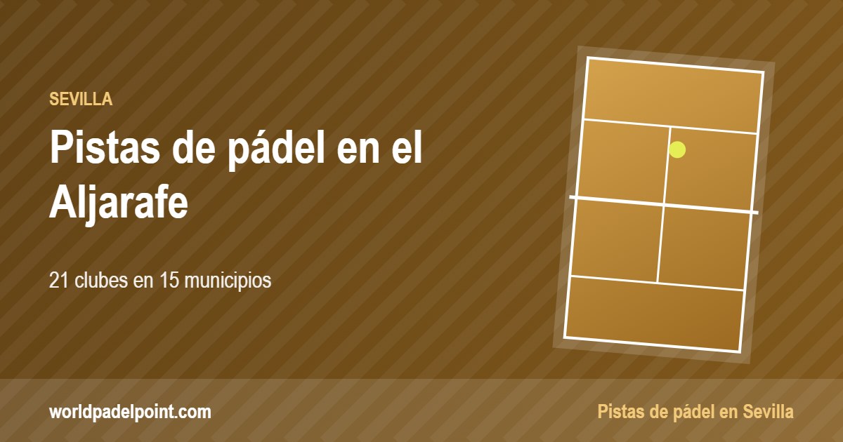 Tarjeta de las pistas de pádel del Aljarafe: 21 clubes en 15 municipios
