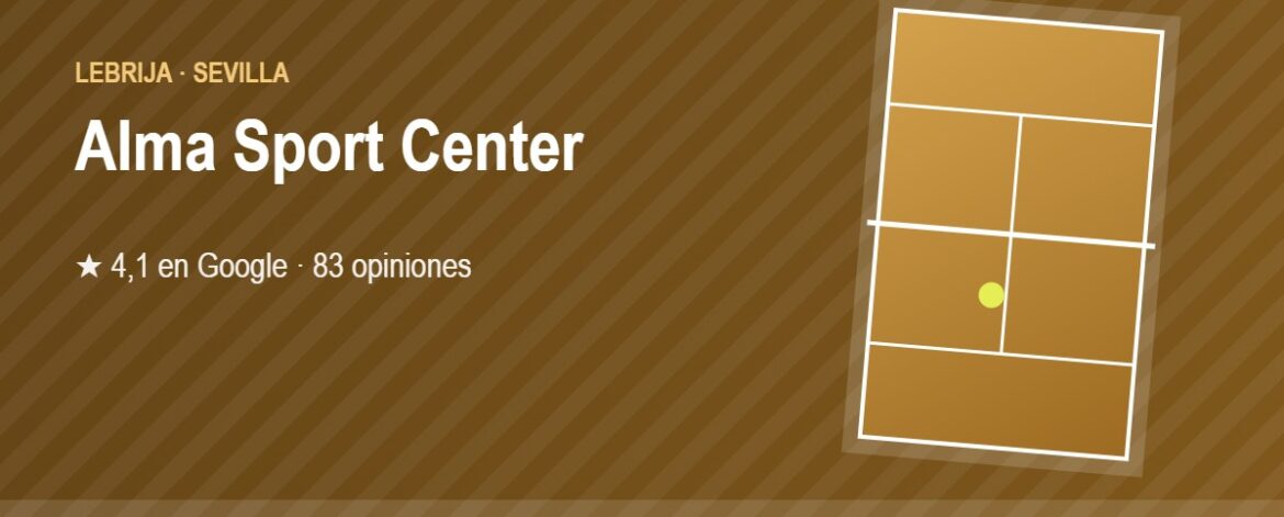 Tarjeta de Alma Sport Center, club de pádel en Lebrija, Sevilla