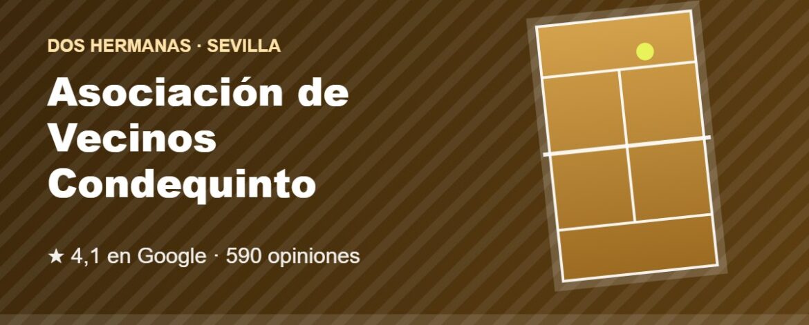 Tarjeta de Asociación de Vecinos Condequinto, club de pádel en Dos Hermanas, Sevilla