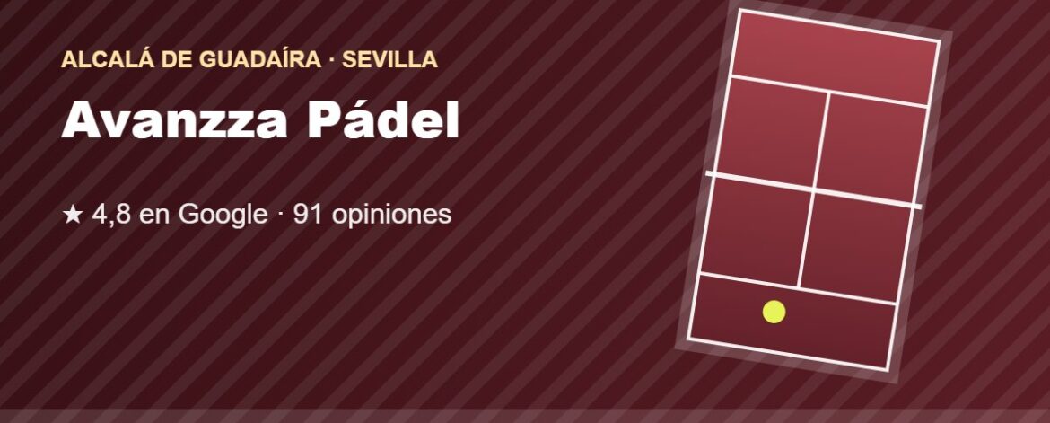 Tarjeta de Avanzza Pádel, club de pádel en Alcalá de Guadaíra, Sevilla