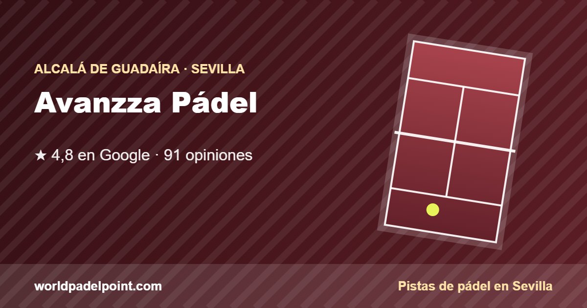 Tarjeta de Avanzza Pádel, club de pádel en Alcalá de Guadaíra, Sevilla