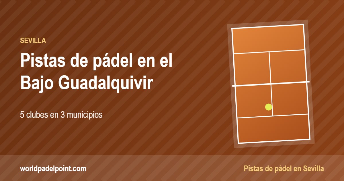 Tarjeta de las pistas de pádel de el Bajo Guadalquivir: 6 clubes en 3 municipios