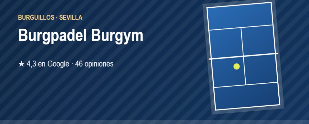 Tarjeta de Burgpadel Burgym, club de pádel en Burguillos, Sevilla