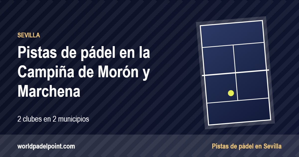 Tarjeta de las pistas de pádel de la Campiña de Morón y Marchena: 3 clubes en 3 municipios