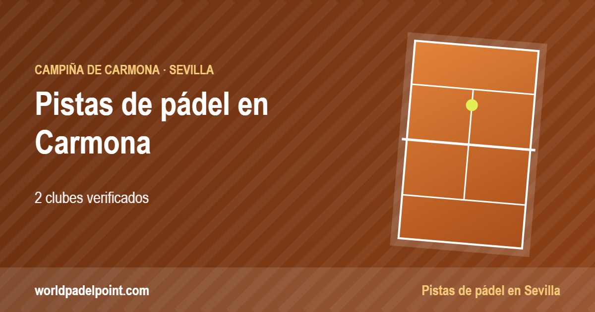 Tarjeta de las pistas de pádel de Carmona: 2 clubes