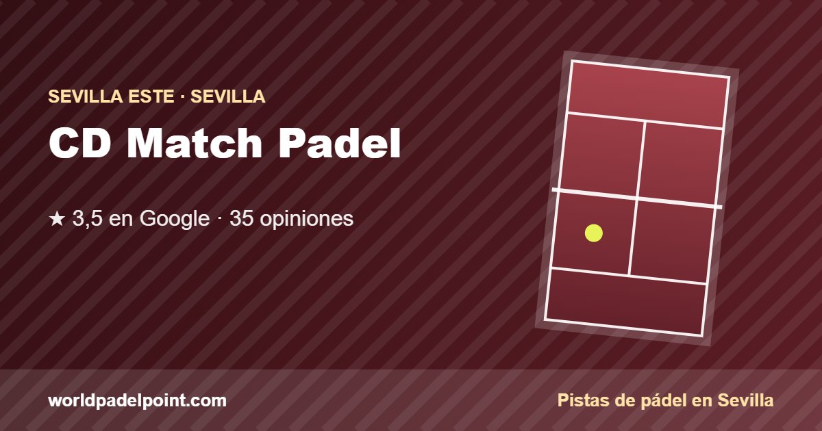 Tarjeta de CD Match Padel, club de pádel en Sevilla Este, Sevilla