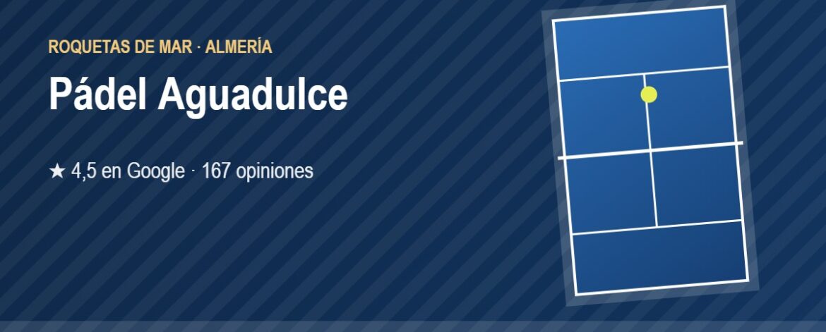 Tarjeta de Pádel Aguadulce, club de pádel en Roquetas de Mar, Almería