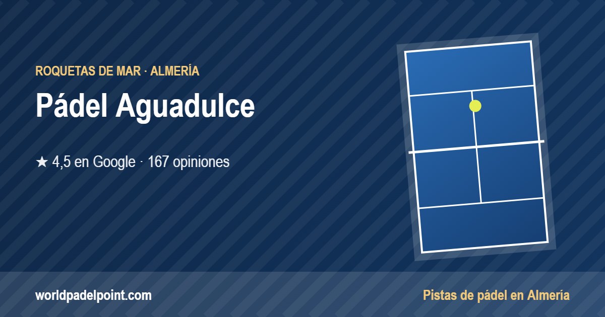 Tarjeta de Pádel Aguadulce, club de pádel en Roquetas de Mar, Almería