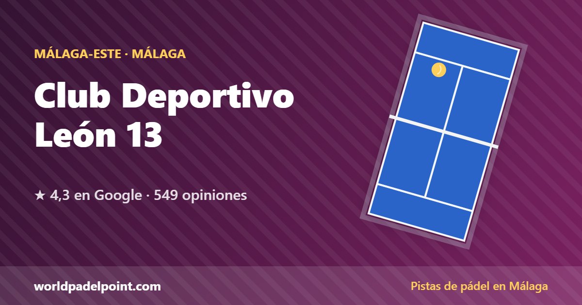Club Deportivo León 13, pistas de pádel en Málaga-Este, Málaga