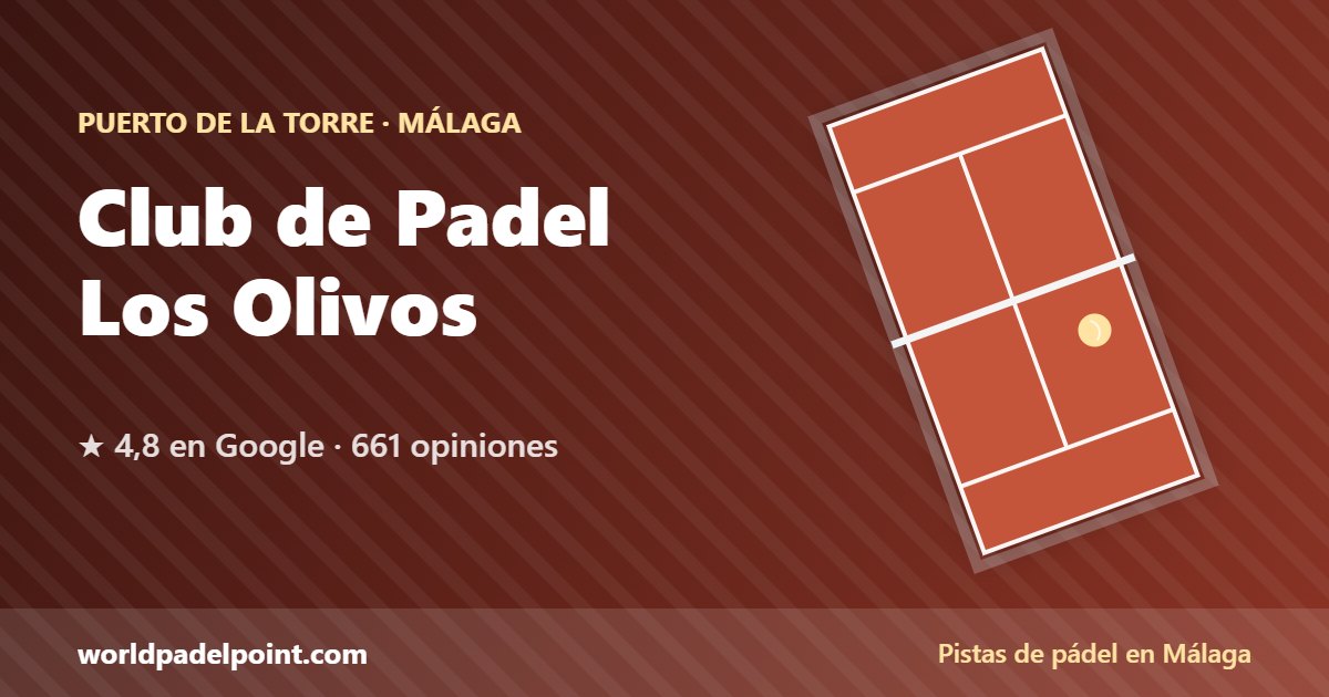 Club de Padel Los Olivos, pistas de pádel en Puerto de la Torre, Málaga