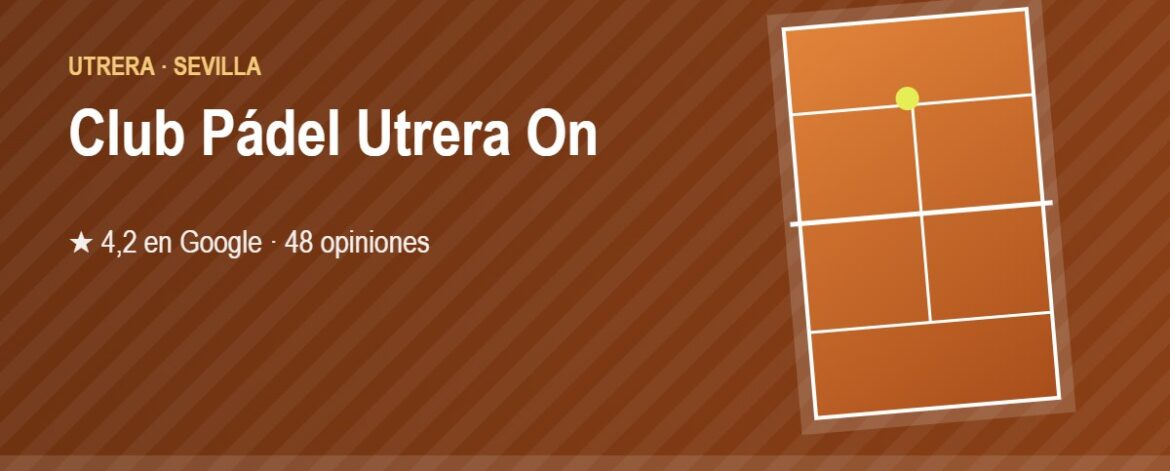 Tarjeta de Club Pádel Utrera On, club de pádel en Utrera, Sevilla