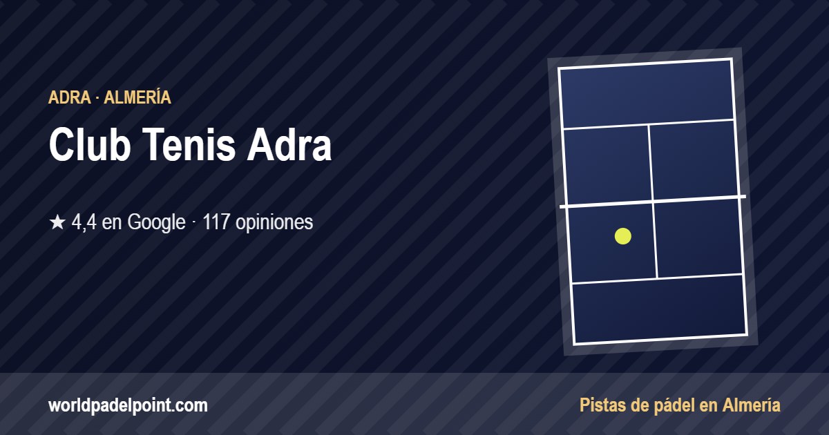 Tarjeta de Club Tenis Adra, club de pádel en Adra, Almería