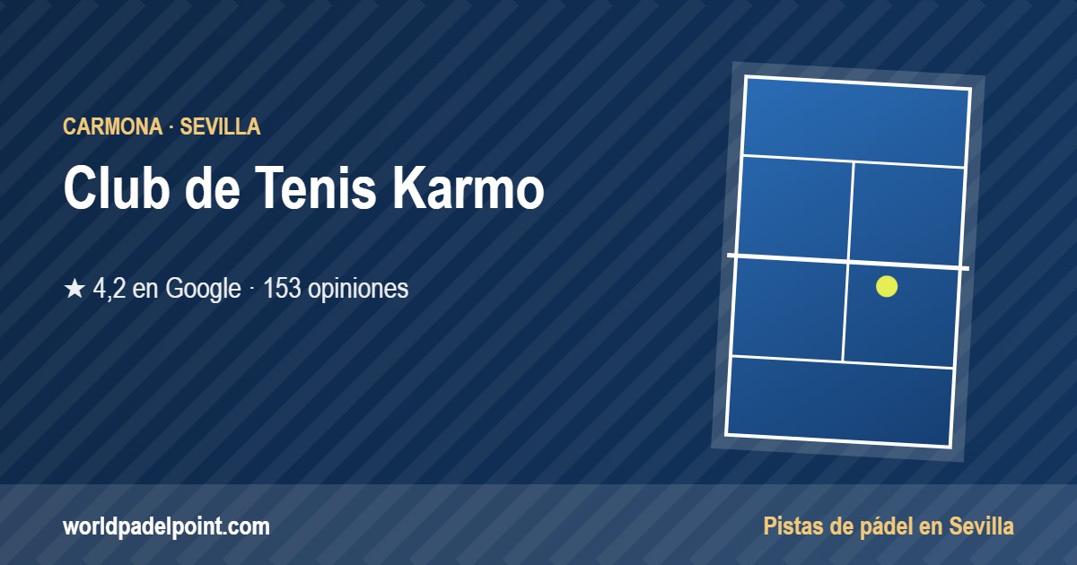Tarjeta de Club de Tenis Karmo, club de pádel en Carmona, Sevilla