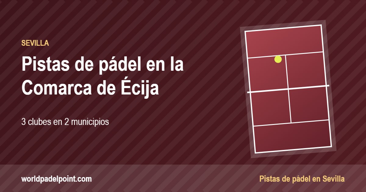 Tarjeta de las pistas de pádel de la Comarca de Écija: 3 clubes en 2 municipios