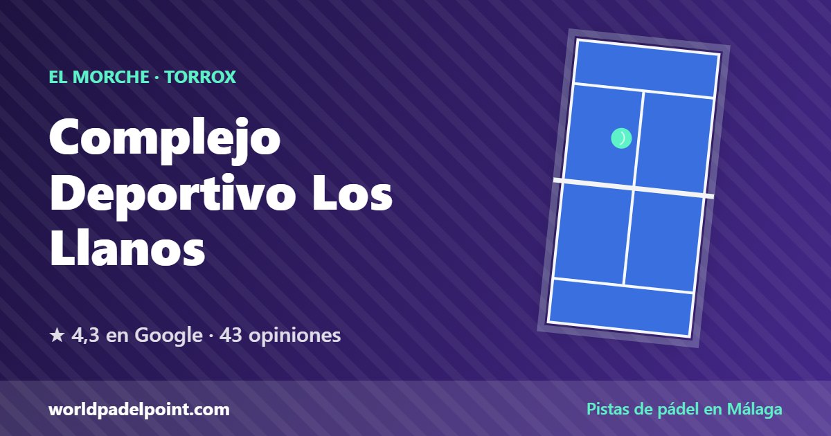 Complejo Deportivo Los Llanos, pistas de pádel en El Morche, Torrox