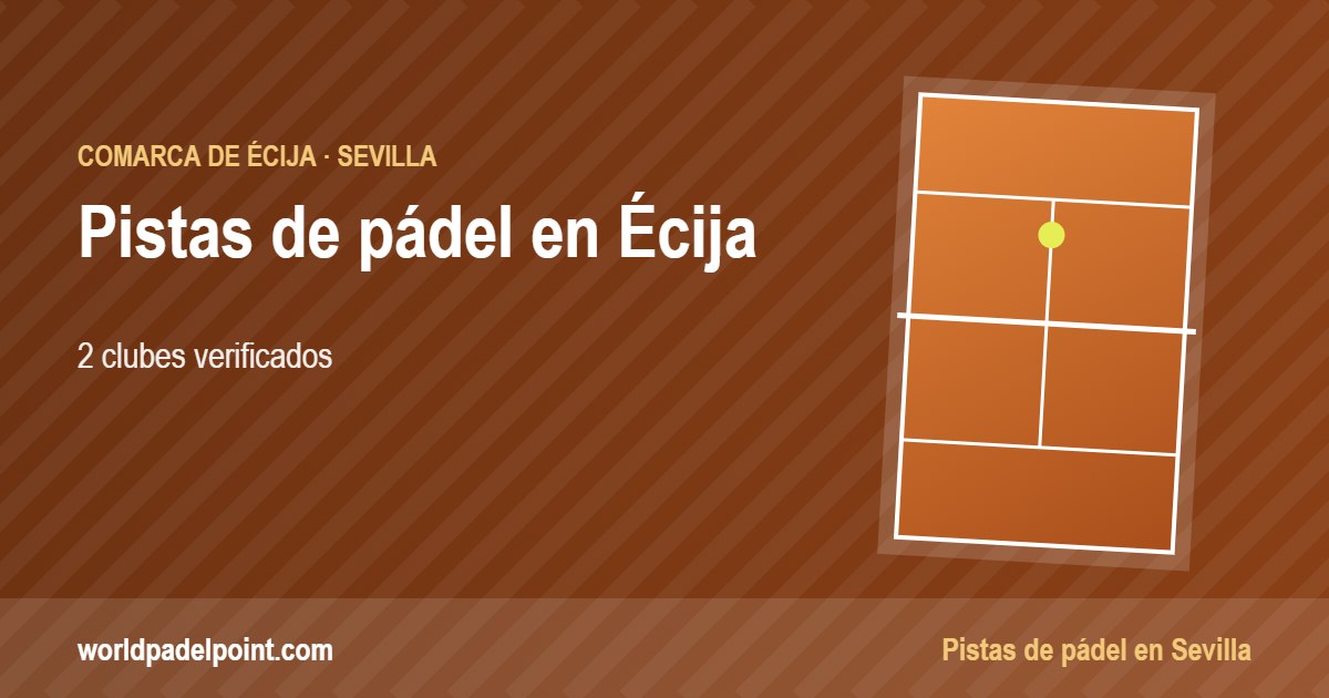 Tarjeta de las pistas de pádel de Écija: 2 clubes