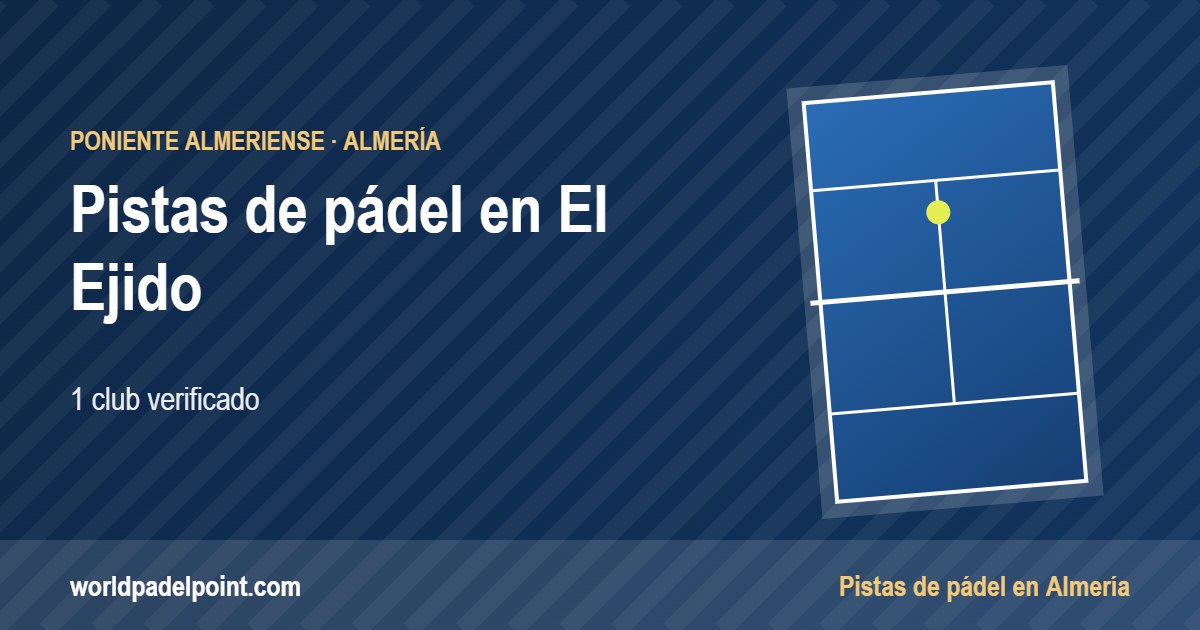 Tarjeta de las pistas de pádel de El Ejido: 1 club