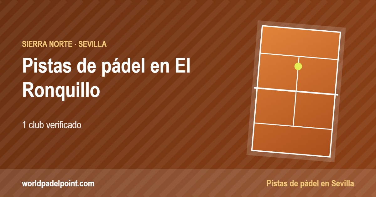 Tarjeta de las pistas de pádel de El Ronquillo: 1 club