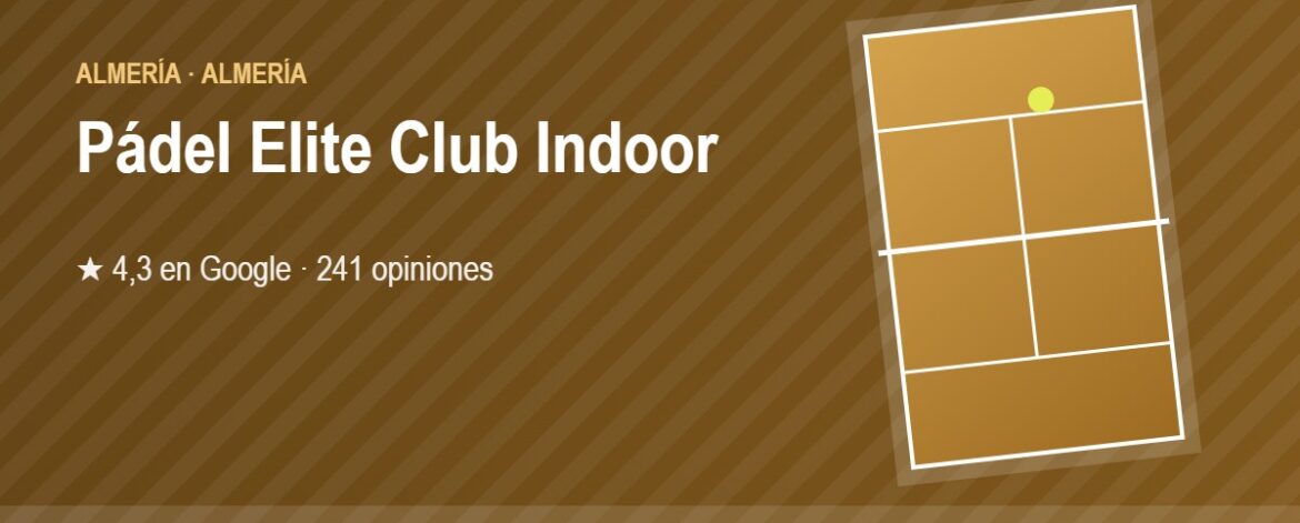 Tarjeta de Pádel Elite Club Indoor, club de pádel en Almería, Almería