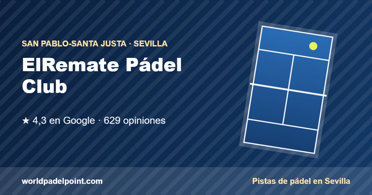 Tarjeta de ElRemate Pádel Club, club de pádel en San Pablo-Santa Justa, Sevilla