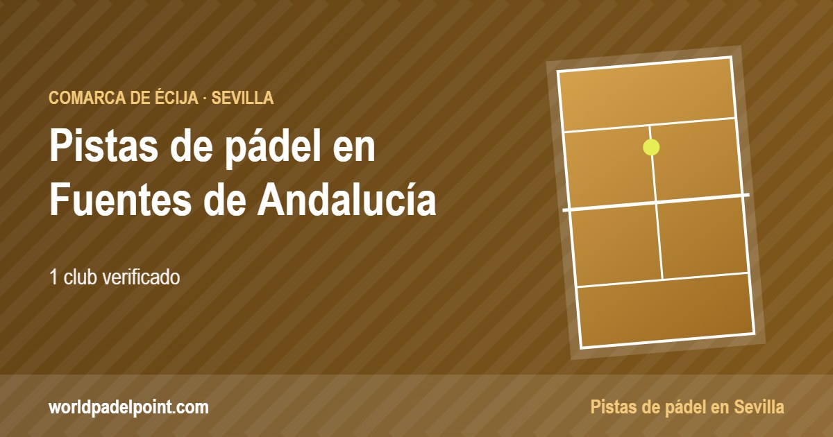 Tarjeta de las pistas de pádel de Fuentes de Andalucía: 1 club