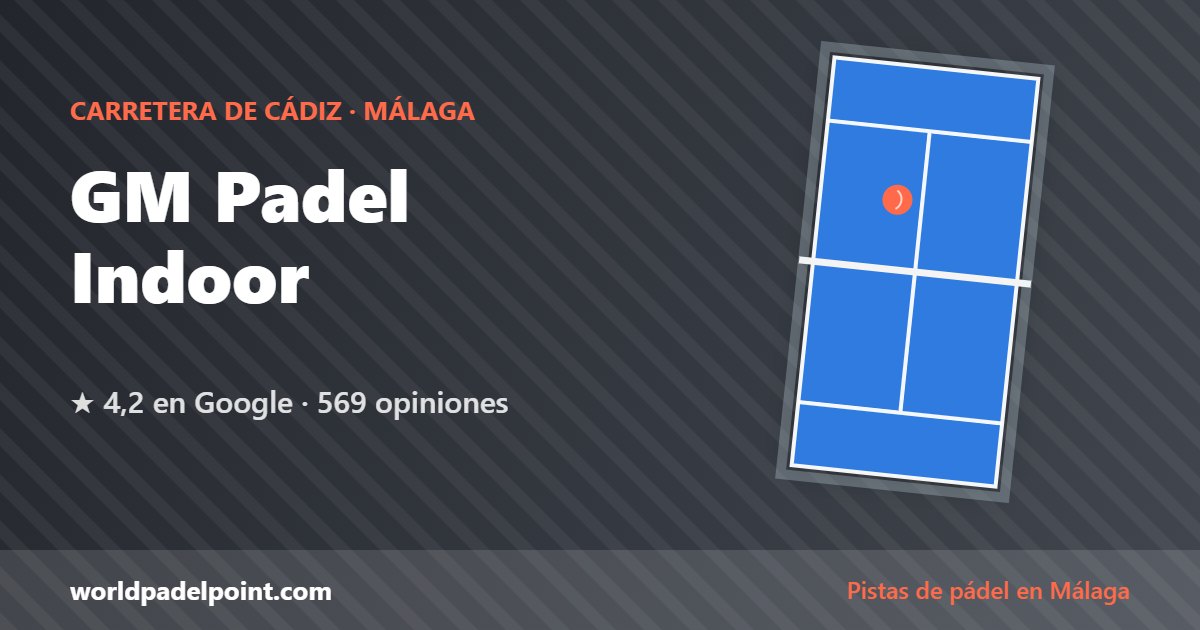 GM Padel Indoor, pistas de pádel en Carretera de Cádiz, Málaga