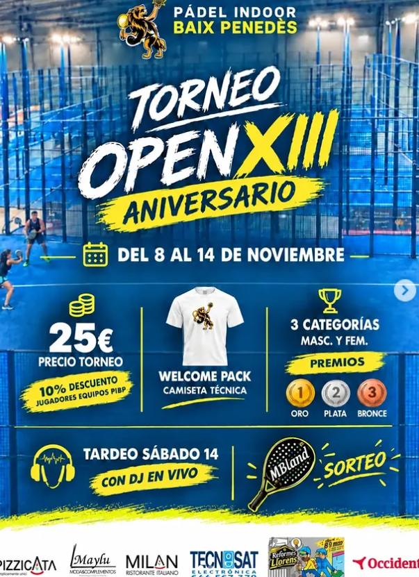 Cartel: OPEN XIII ANIVERSARIO
