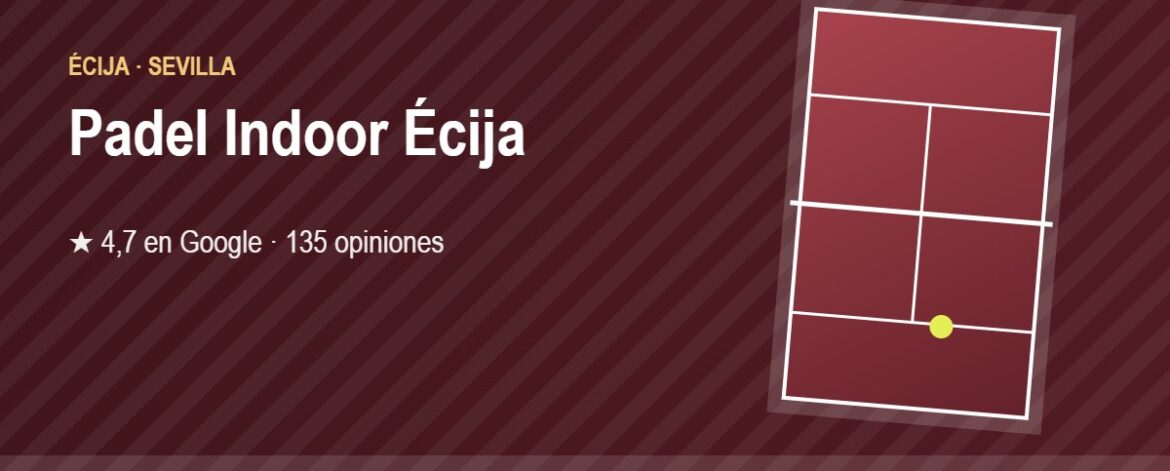 Tarjeta de Padel Indoor Écija, club de pádel en Écija, Sevilla