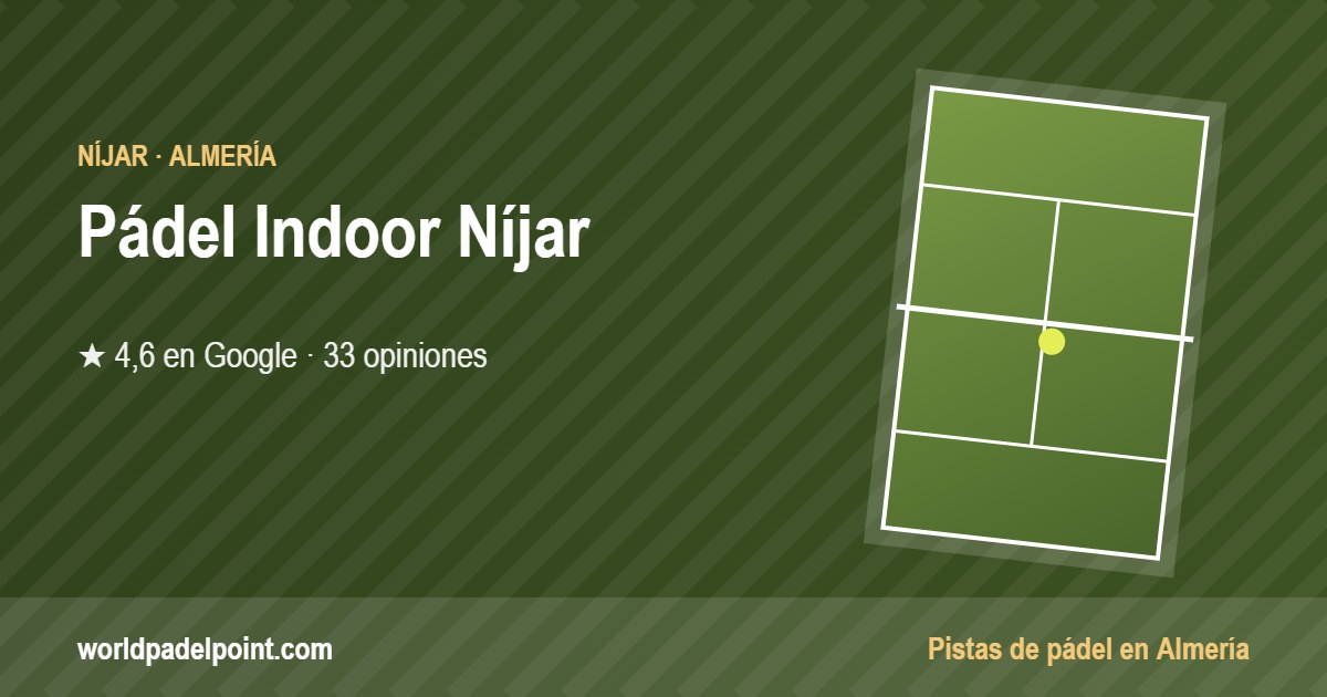 Tarjeta de Pádel Indoor Níjar, club de pádel en Níjar, Almería