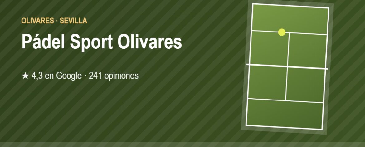Tarjeta de Pádel Sport Olivares, club de pádel en Olivares, Sevilla