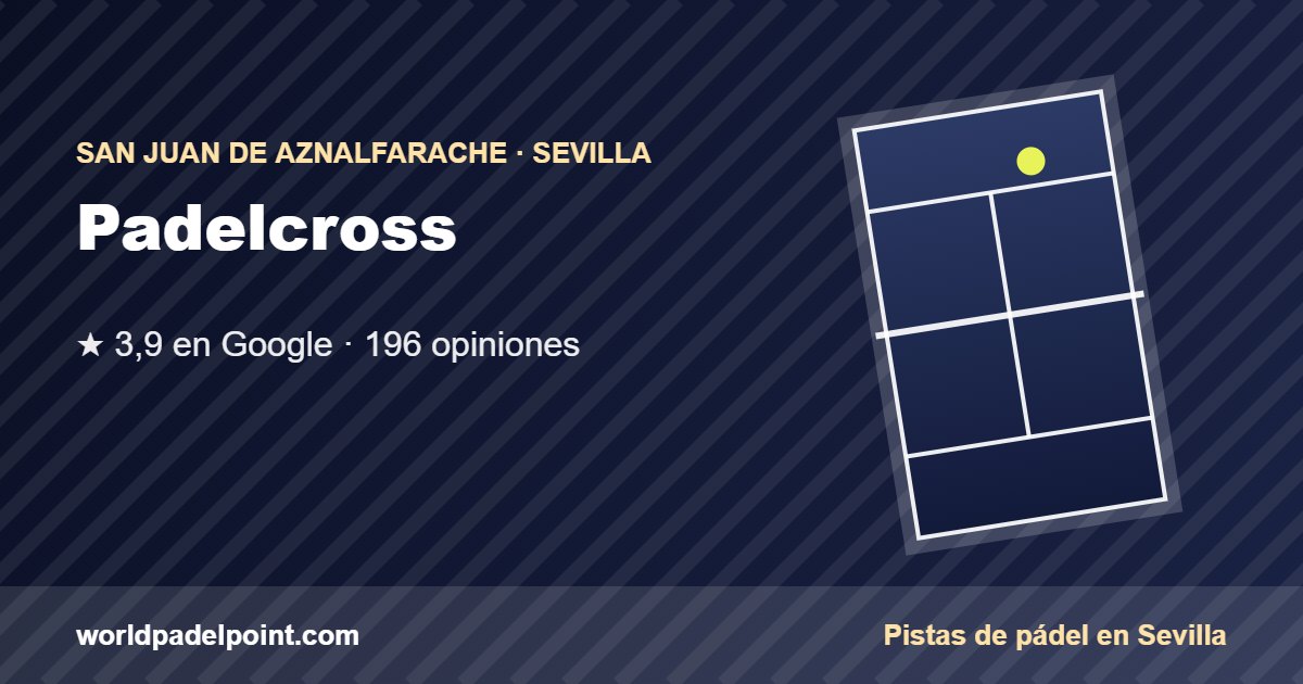 Tarjeta de Padelcross, club de pádel en San Juan de Aznalfarache, Sevilla