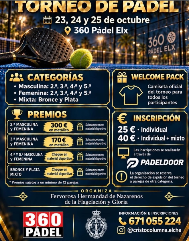 Cartel: *TORNEO DE PÁDEL*