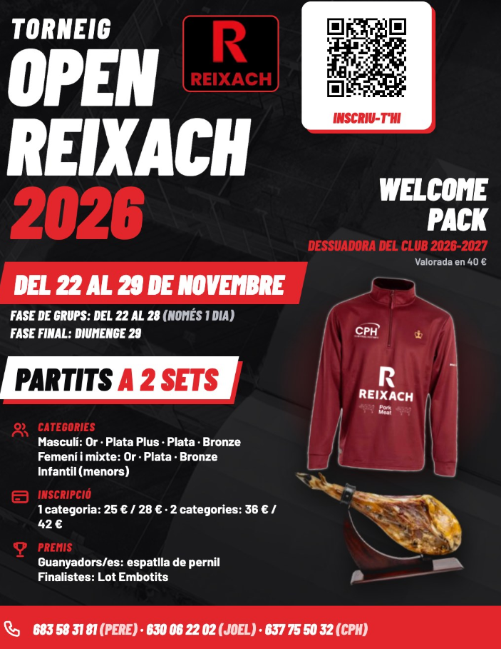 Cartel: TORNEIG OPEN REIXACH 2026