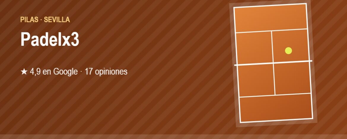 Tarjeta de Padelx3, club de pádel en Pilas, Sevilla