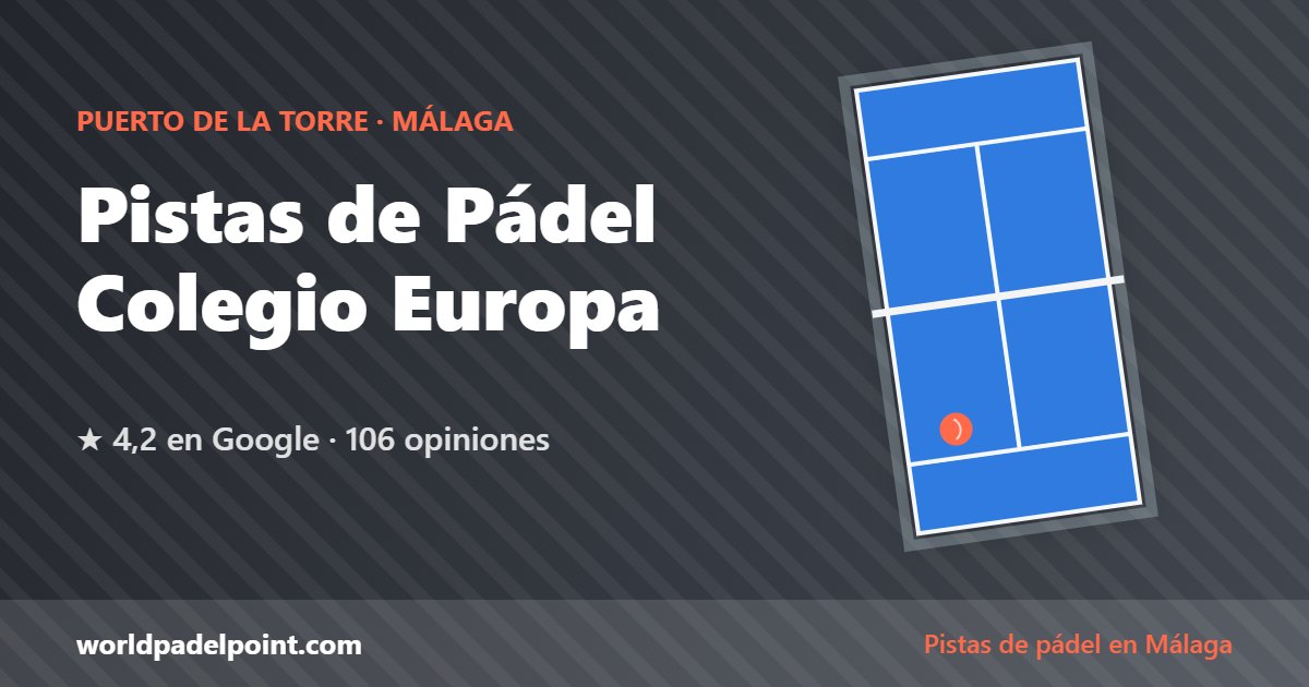 Pistas de Pádel Colegio Europa, pistas de pádel en Puerto de la Torre, Málaga
