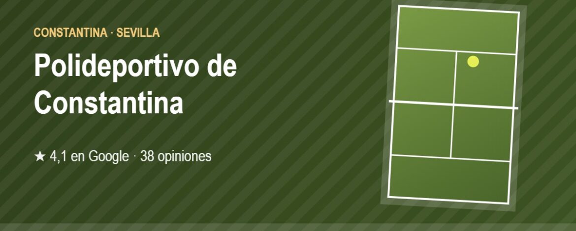 Tarjeta de Polideportivo Municipal de Constantina, club de pádel en Constantina, Sevilla
