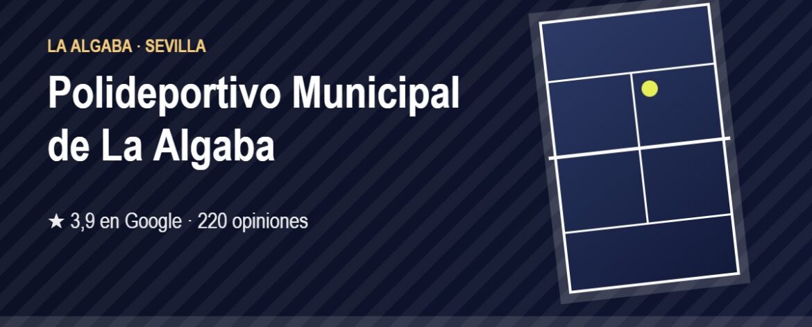 Tarjeta de Polideportivo Municipal de La Algaba, club de pádel en La Algaba, Sevilla