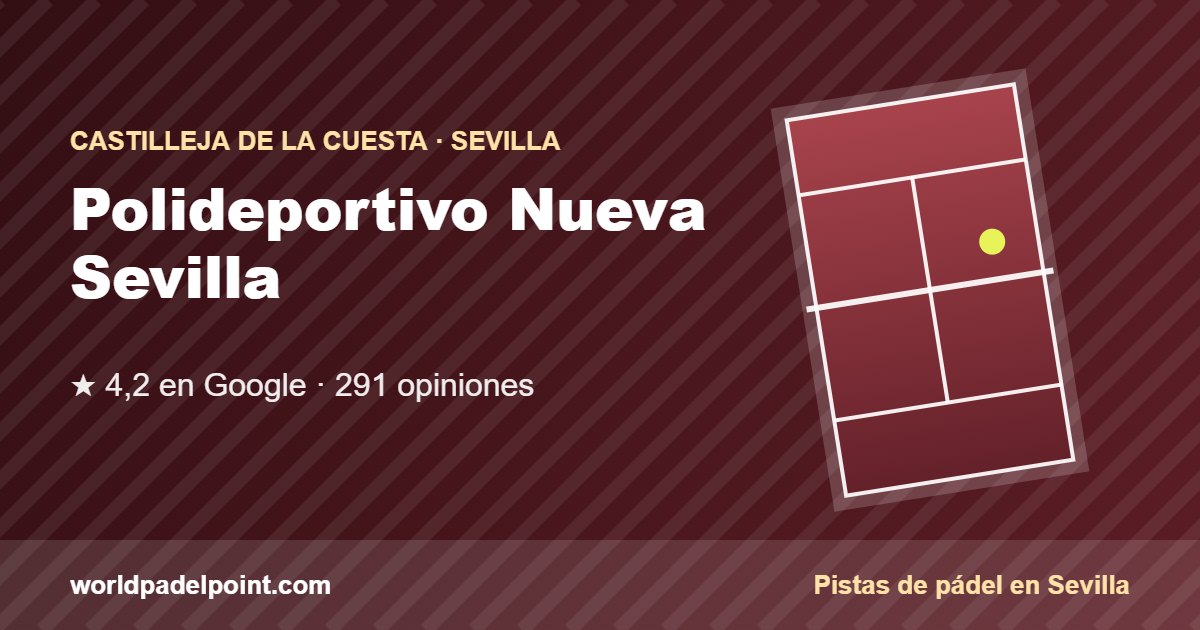 Tarjeta de Polideportivo Nueva Sevilla, club de pádel en Castilleja de la Cuesta, Sevilla