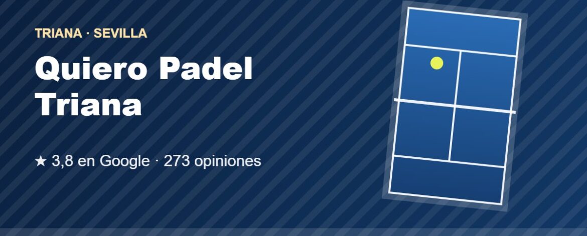 Tarjeta de Quiero Padel Triana, club de pádel en Triana, Sevilla