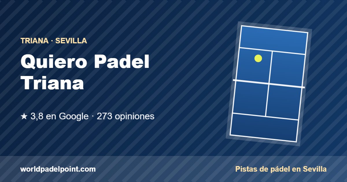 Tarjeta de Quiero Padel Triana, club de pádel en Triana, Sevilla