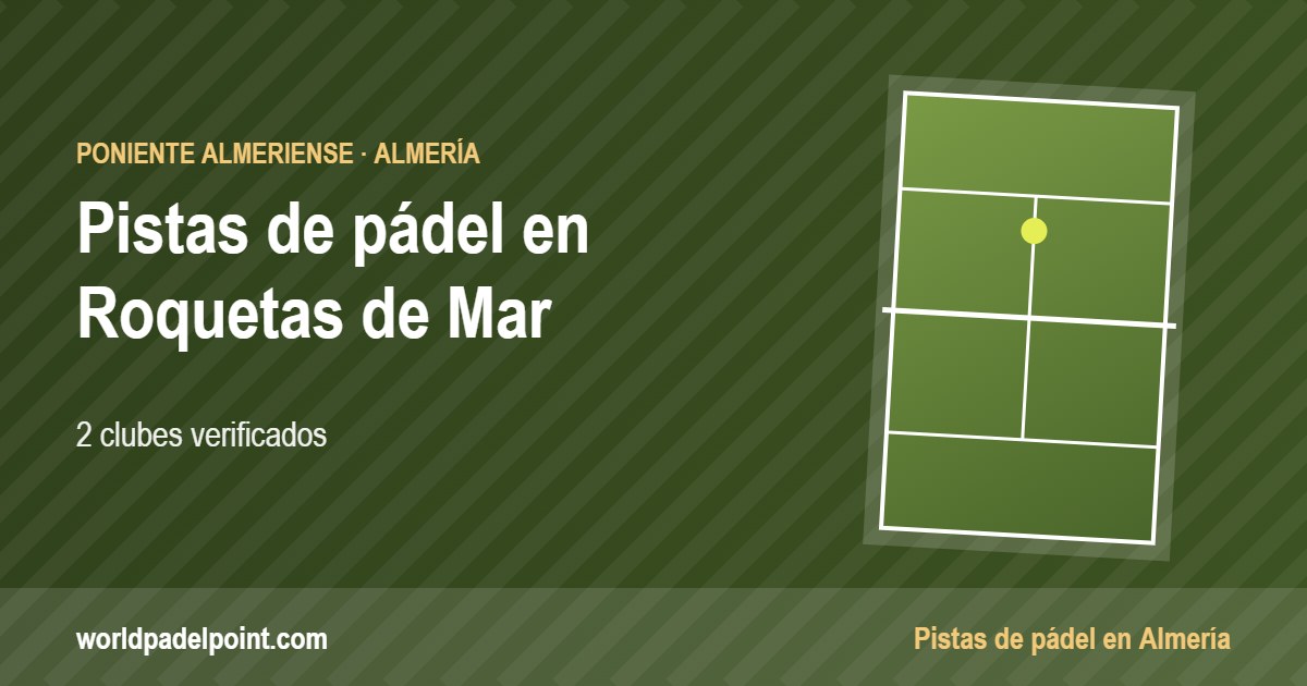 Tarjeta de las pistas de pádel de Roquetas de Mar: 2 clubes