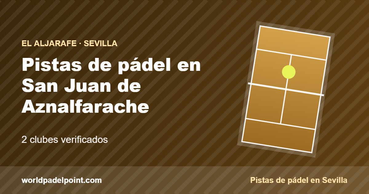 Tarjeta de las pistas de pádel de San Juan de Aznalfarache: 2 clubes