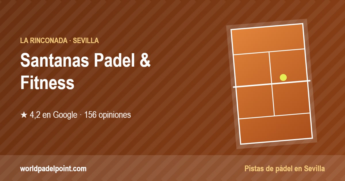 Tarjeta de Santanas Padel & Fitness, club de pádel en La Rinconada, Sevilla