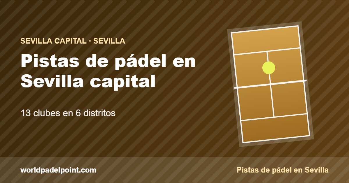 Tarjeta de las pistas de pádel de Sevilla capital: 13 clubes en 6 distritos